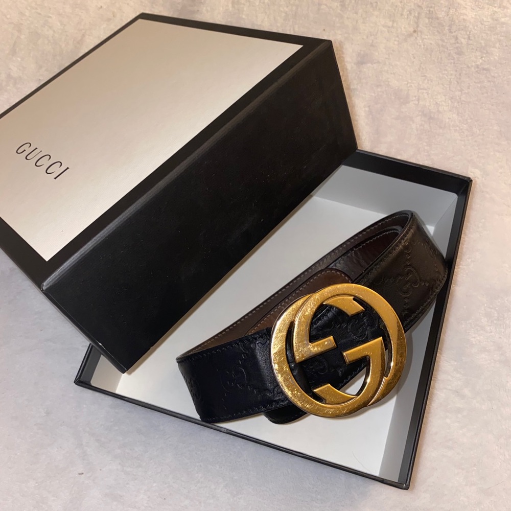Black gucci belt